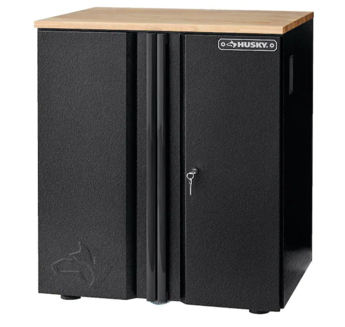 Pro Duty Welded 20-Gauge Steel 2-Door Garage Base Cabinet in Black LINE-X (28 in. W x 33 in. H x 21.5 in. D)