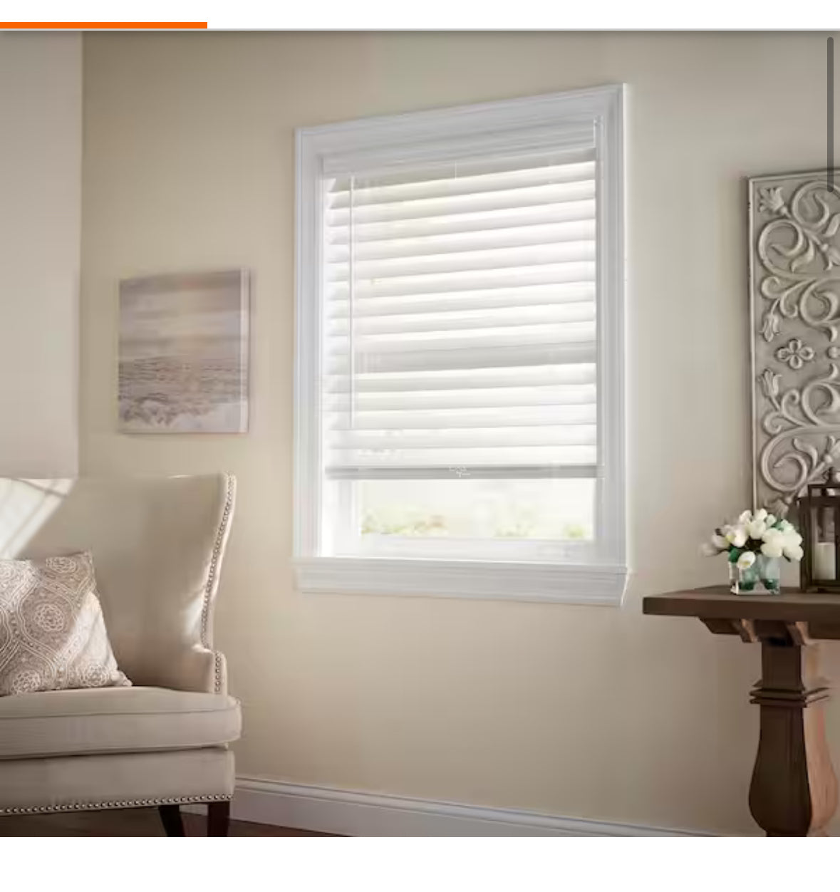 White Cordless Premium Faux Wood blinds with 2.5 in. Slats - 31 in. W x 72 in. L (Actual Size 30.5 in. W x 72 in. L)
41