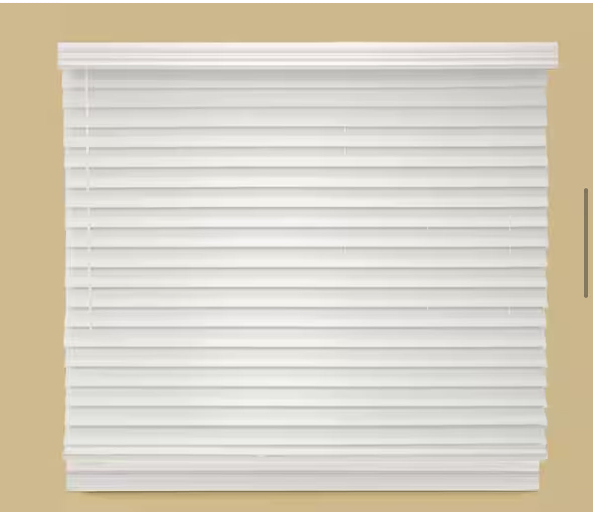 White Cordless Premium Faux Wood blinds with 2.5 in. Slats - 31 in. W x 72 in. L (Actual Size 30.5 in. W x 72 in. L)
41