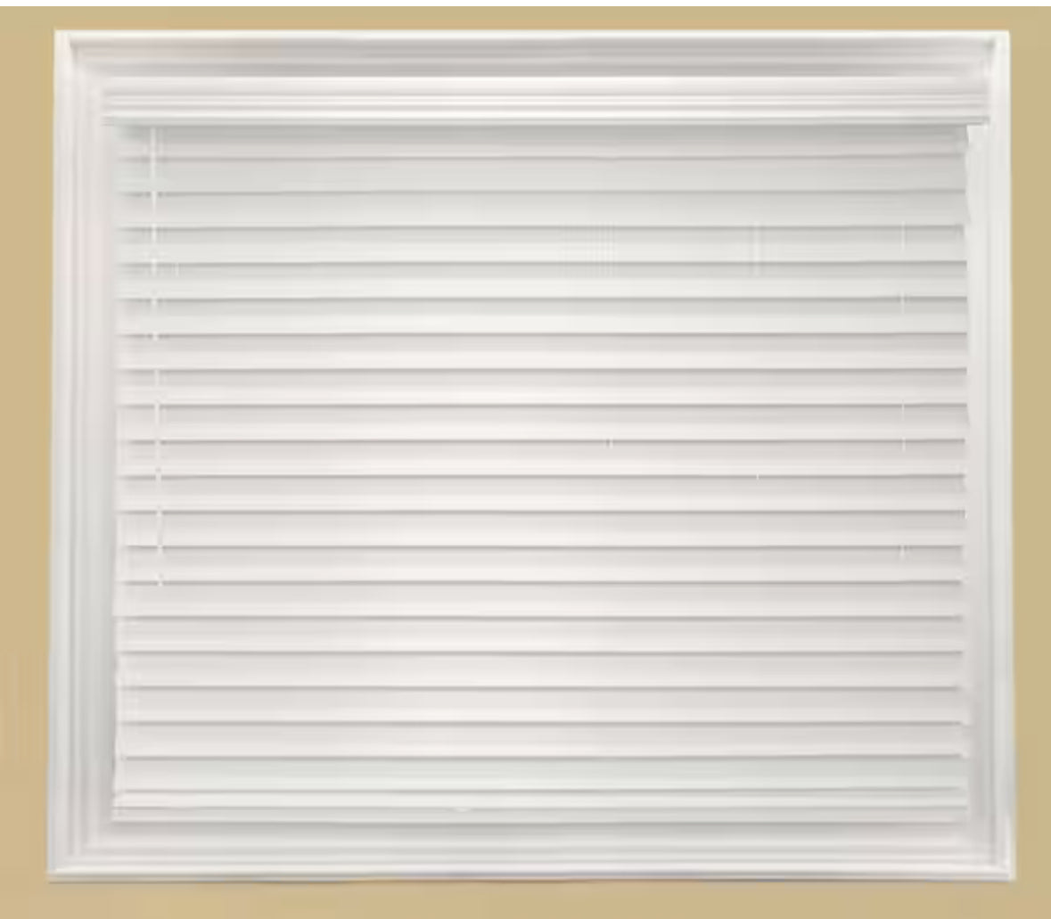 White Cordless Premium Faux Wood blinds with 2.5 in. Slats - 31 in. W x 72 in. L (Actual Size 30.5 in. W x 72 in. L)
41