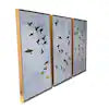 "Golden Birds" 3-Piece Gold Floating Framed Canvas Animal Art 30 in. x 48 in.