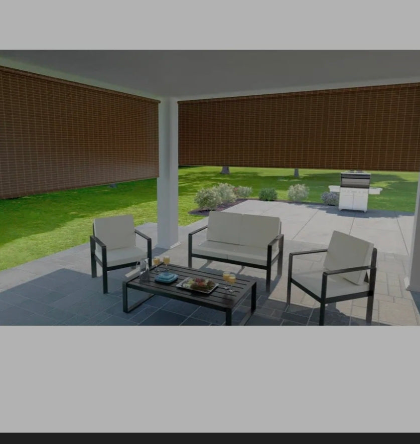 Coolaroo Alderwood UV Blocking Fade Resistant Fabric Exterior Roller Shade 48 in. W x 72 in. L