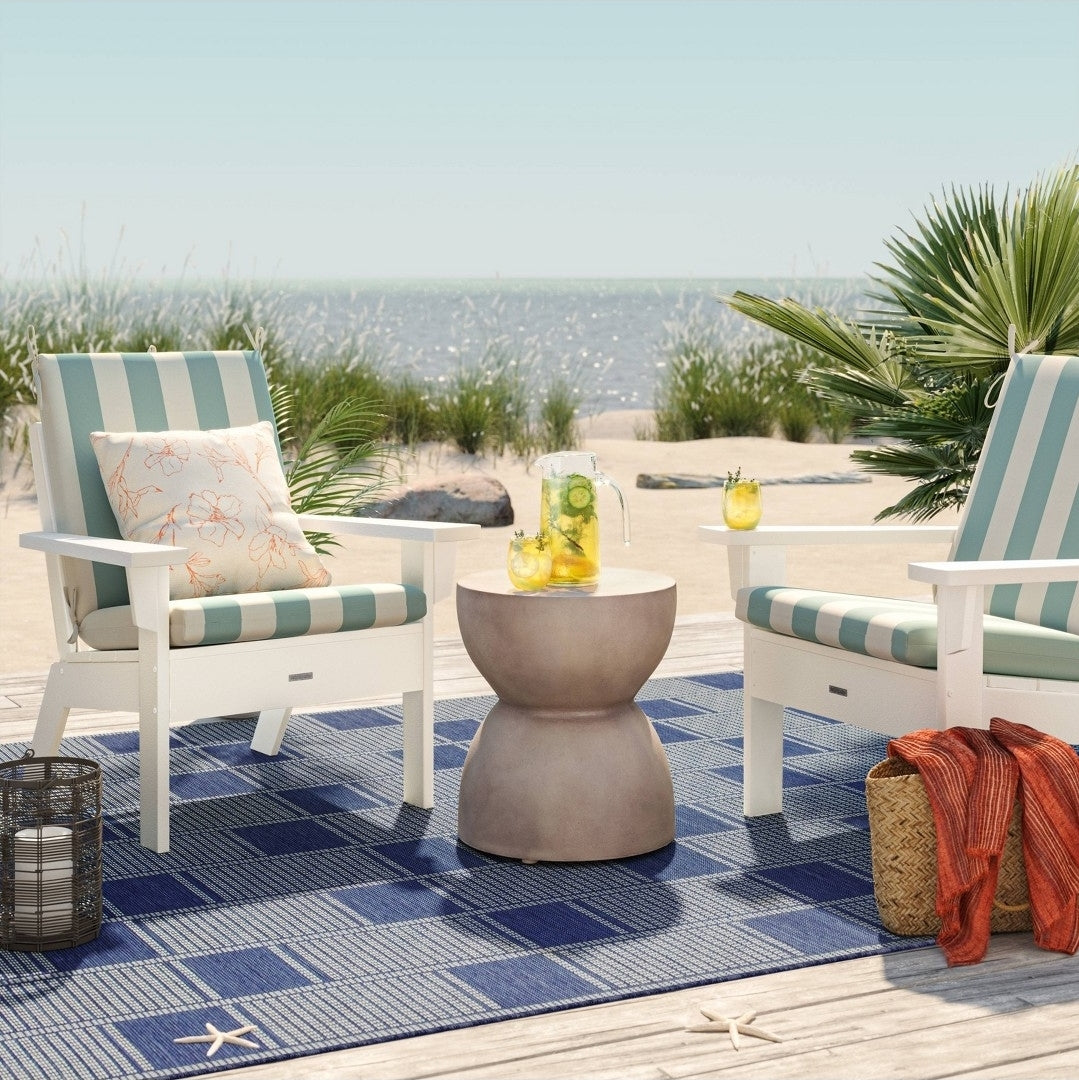 7x10 checkered bricks woven outdoor area rug