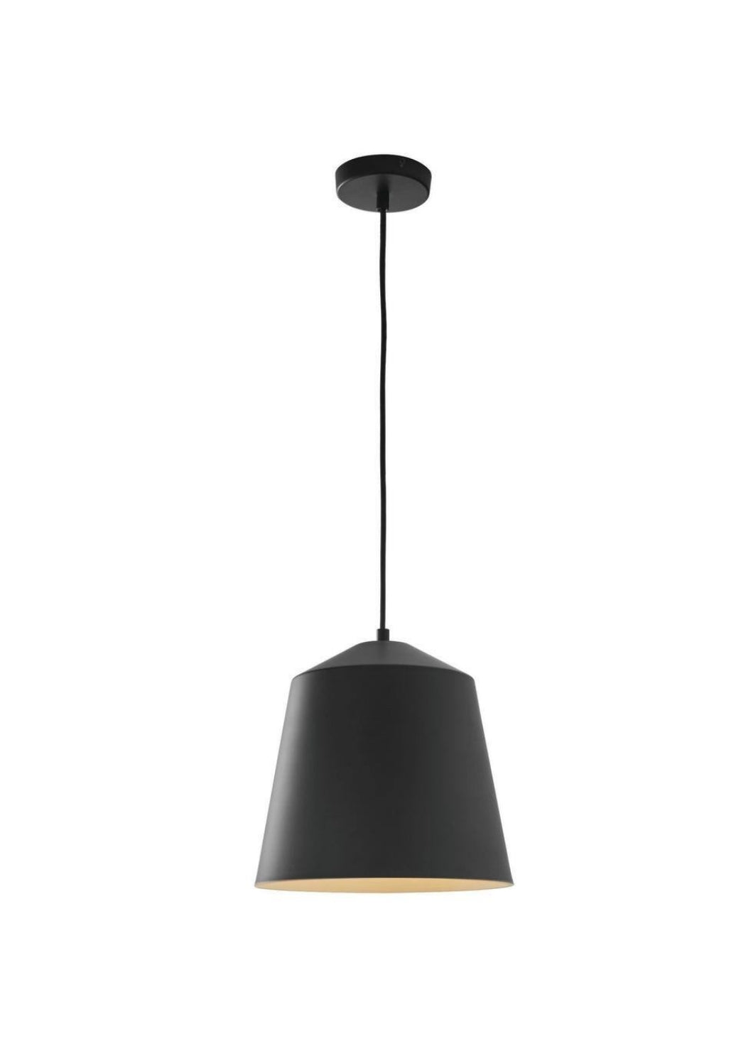 12.5 in. 1-Light Black Industrial Farmhouse Oversized Pendant Light Fixture with Metal Shade