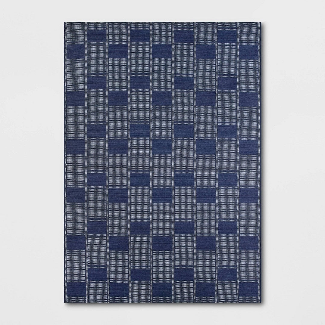 7x10 checkered bricks woven outdoor area rug