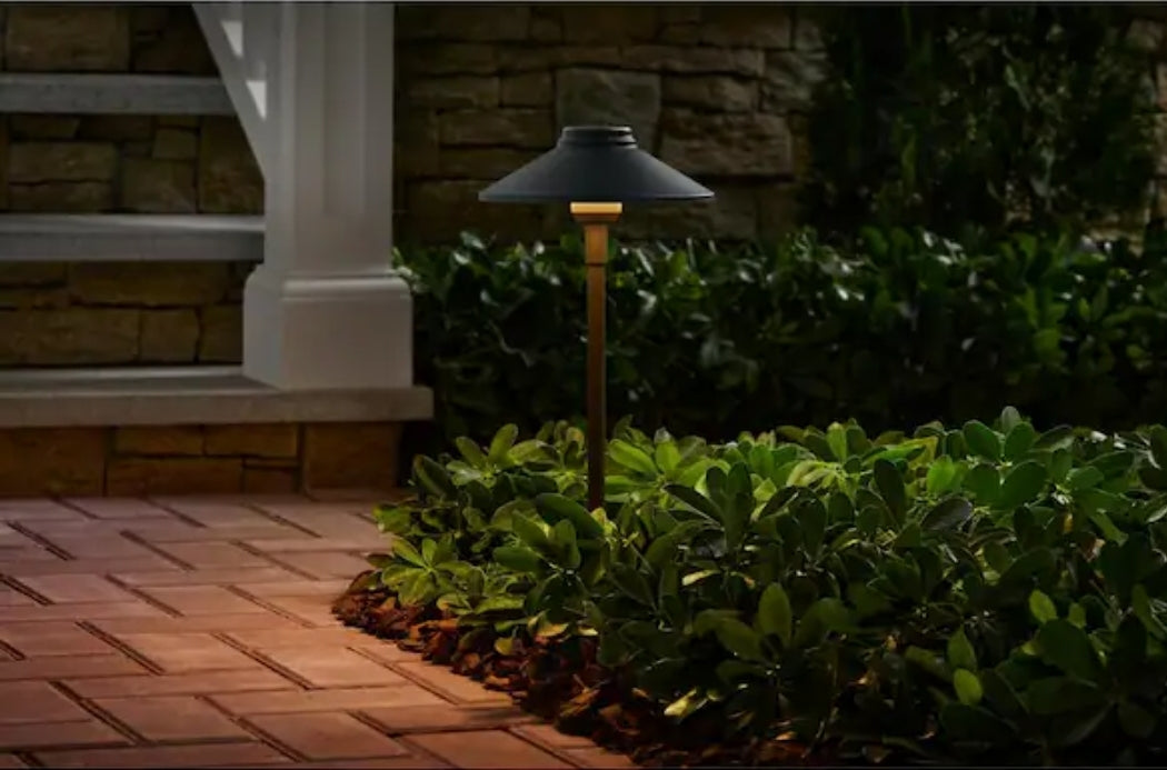 Hampton Bay
100 Lumen Low Voltage Black Integrated LED Single Tier Weather Resistant Outdoor Landscape Path Light