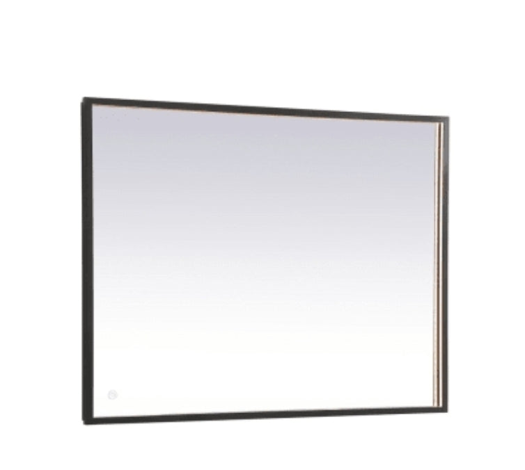 Elegant Lighting Pier 40" W x 30" H Modern Rectangular Aluminum Framed Bathroom Wall Mirror with LED Lighting