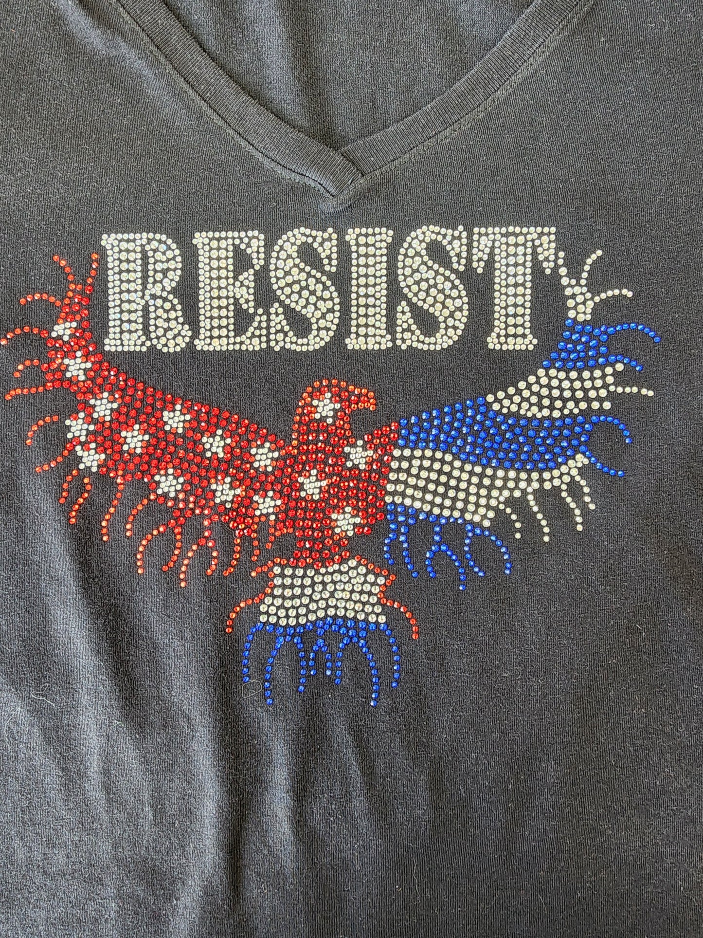 RESIST Eagle Crystal Design T Shirt