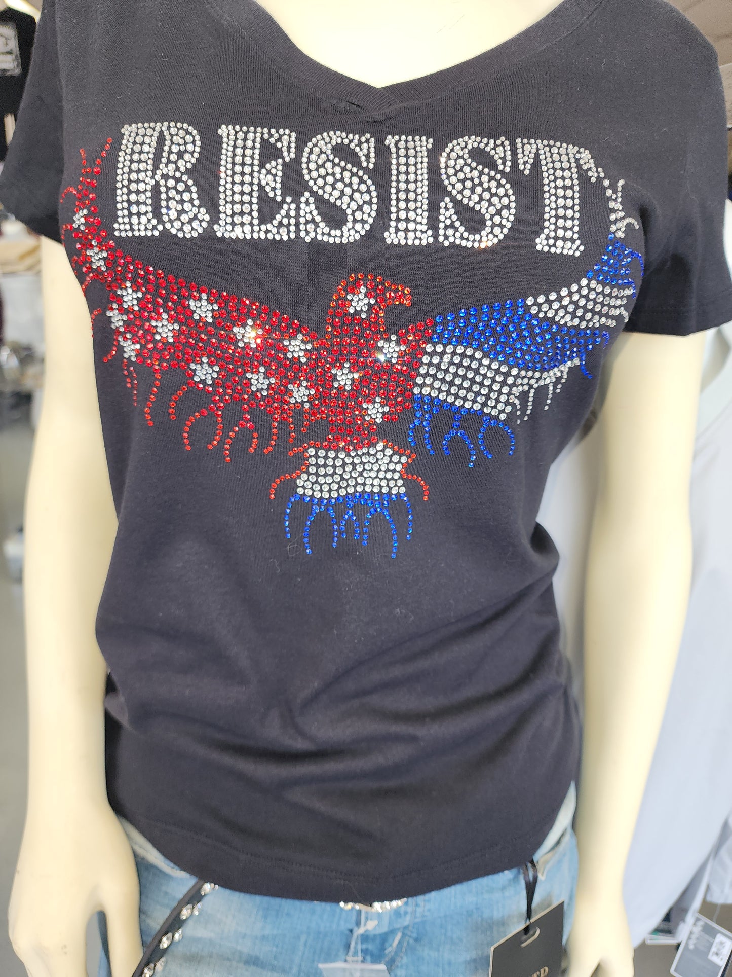 RESIST Eagle Crystal Design T Shirt