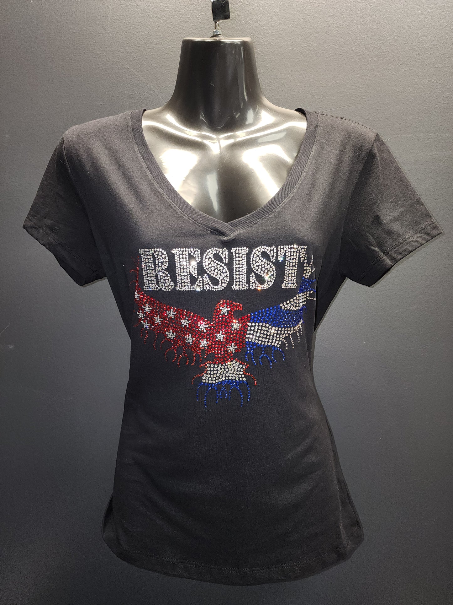 RESIST Eagle Crystal Design T Shirt