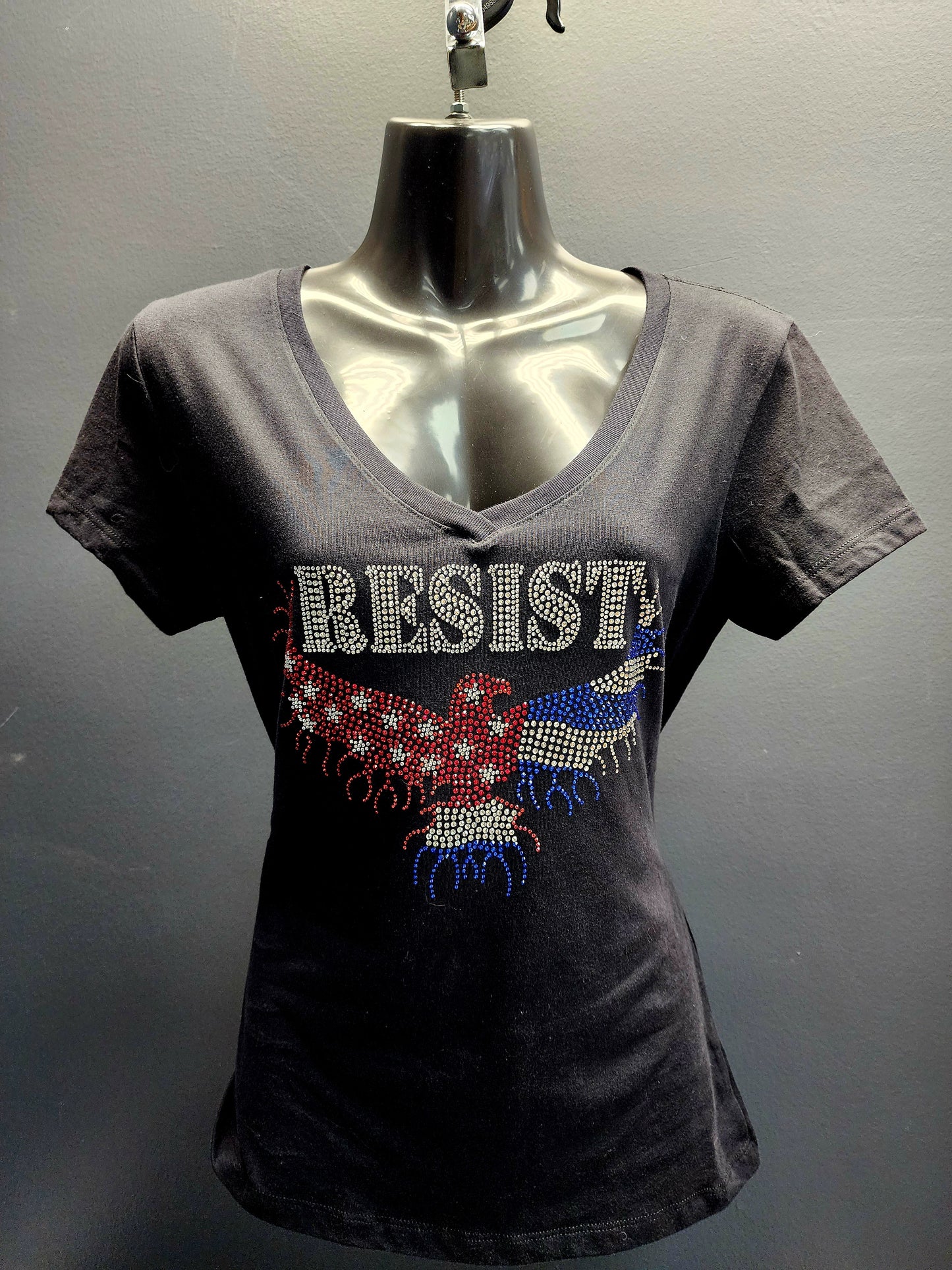 RESIST Eagle Crystal Design T Shirt