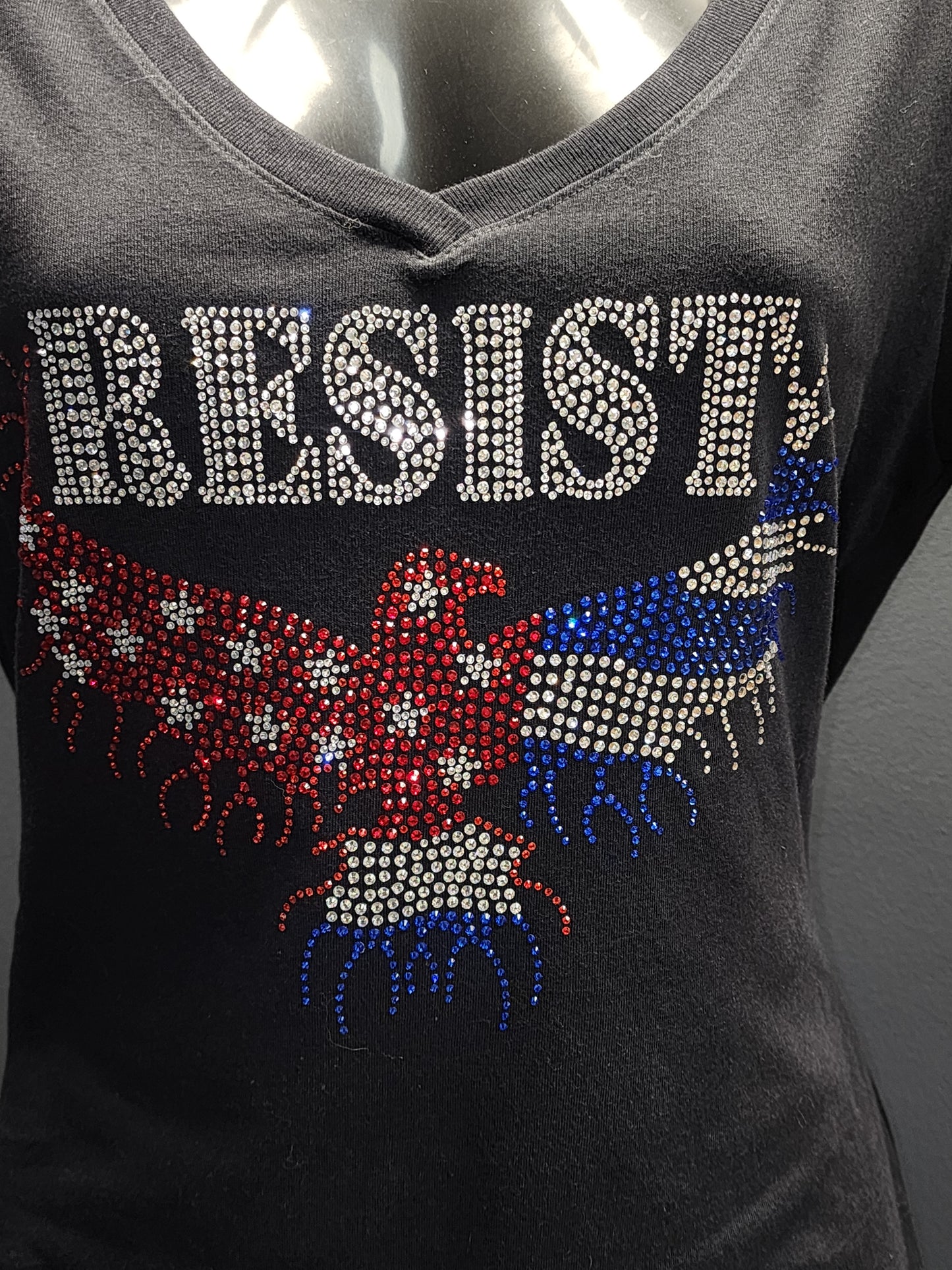 RESIST Eagle Crystal Design T Shirt