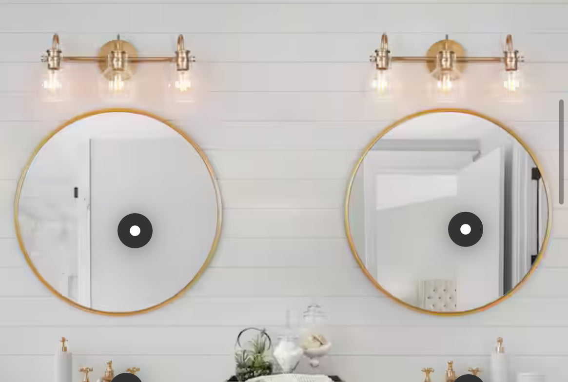 Robb Modern 3-Light Gold Bathroom Vanity Light Interior Powder Room Lighting with Clear Globe Shades