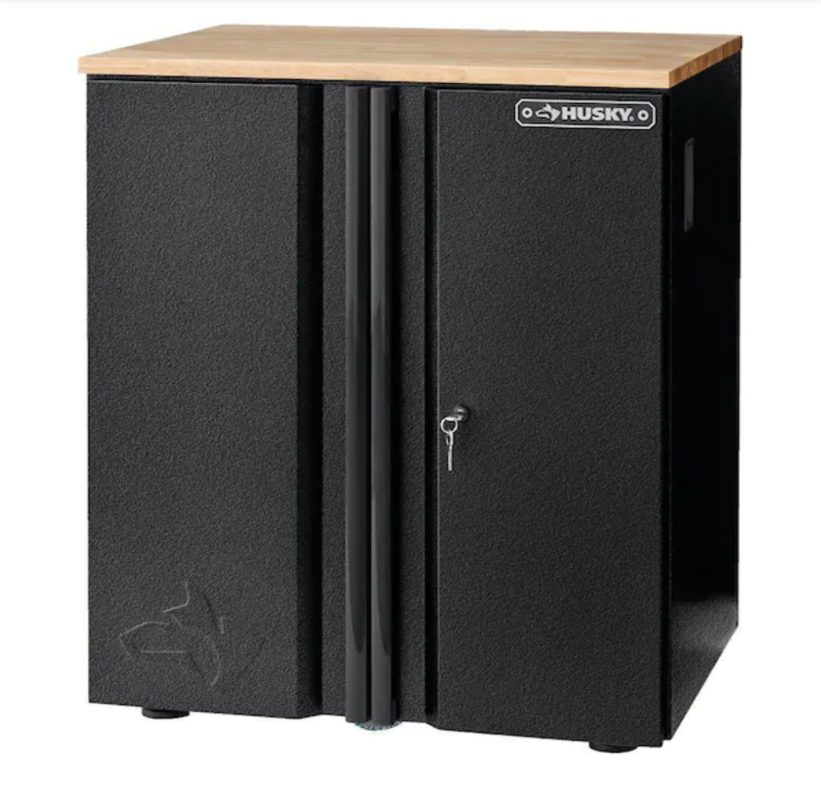 Pro Duty Welded 20-Gauge Steel 2-Door Garage Base Cabinet in Black LINE-X (28 in. W x 33 in. H x 21.5 in. D)