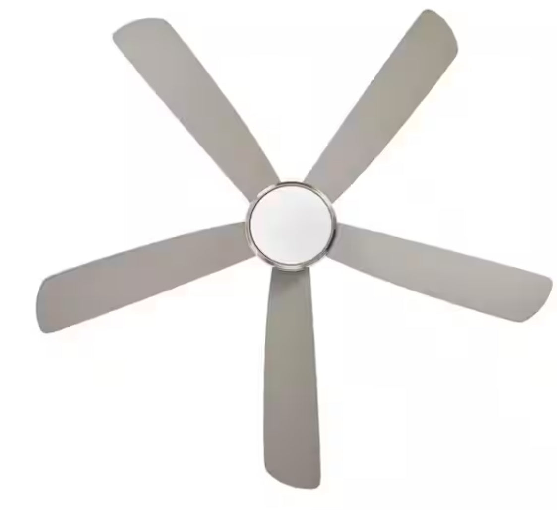 Averly 52 in. Indoor Brushed Nickel Ceiling Fan with Adjustable White Integrated LED with Remote Control Included