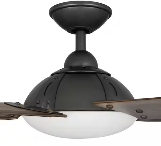 Draper 54 in. LED Outdoor Natural Iron Ceiling Fan with Remote Control