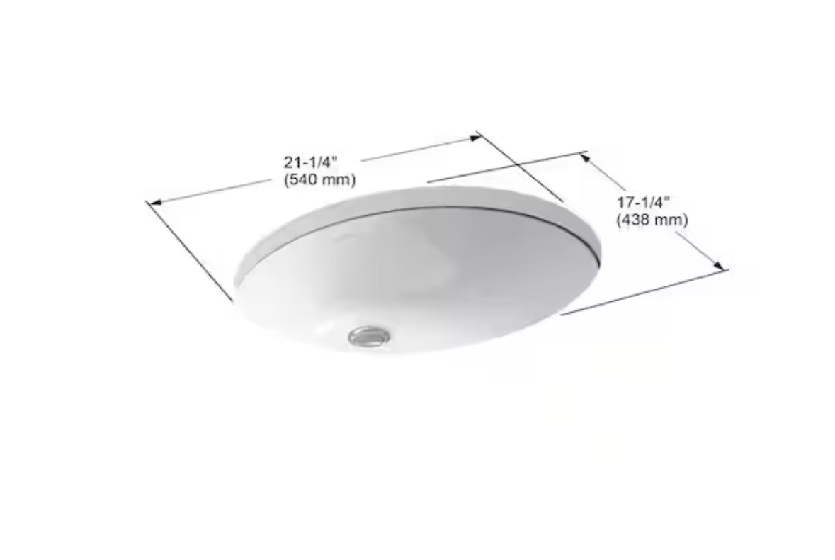 Caxton 21-1/4 in. Vitreous China Undermount Vitreous China Bathroom Sink in White