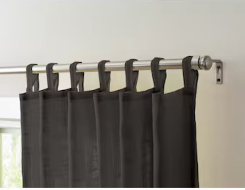 allen + roth 84-in Grey Light Filtering Tie Top Single Curtain Panel