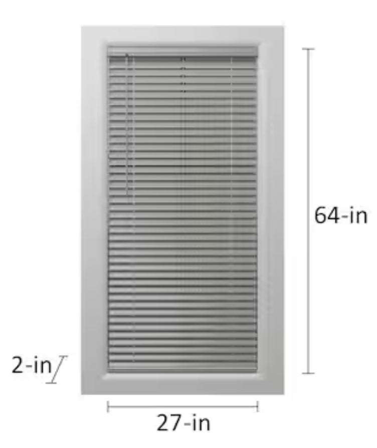 Project Source Premium 2-in Slat Width 27-in x 64-in Cordless Gray Vinyl Room Darkening Horizontal