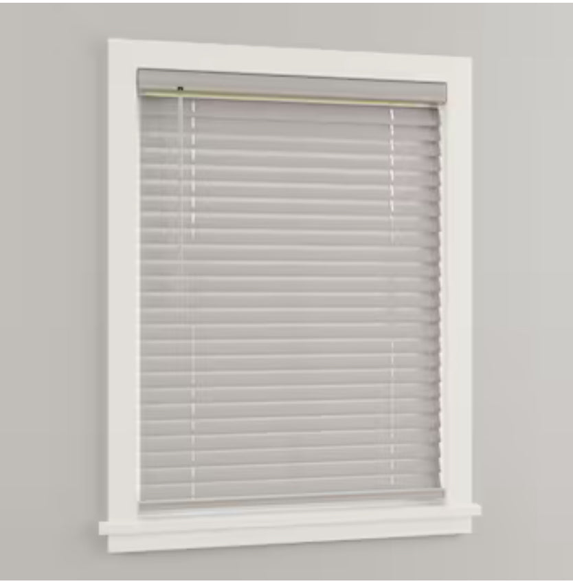 Project Source Premium 2-in Slat Width 27-in x 64-in Cordless Gray Vinyl Room Darkening Horizontal