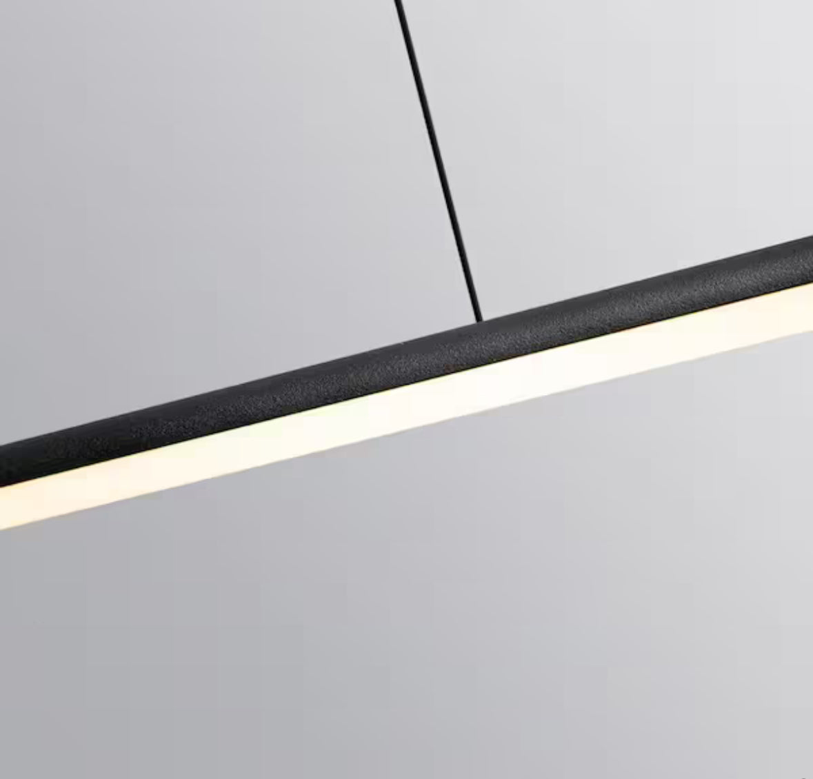 Neculina 47.24 in. 16-Watt 1-Light Integrated LED Black Tubed Island Linear Pendant Light with Dimmable 3000K