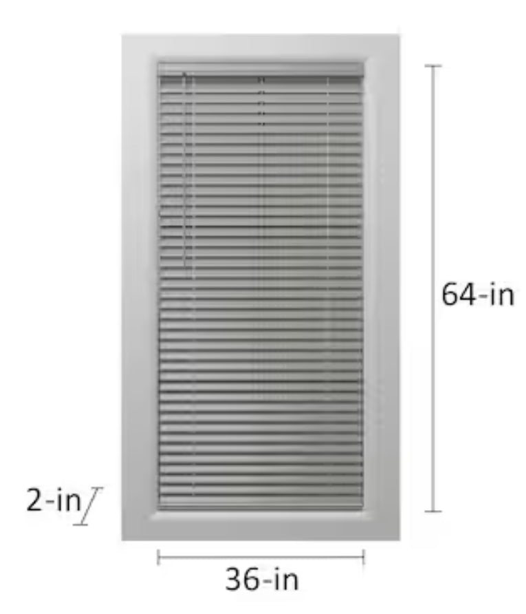 Project Source Premium 2-in Slat Width 36-in x 64-in Cordless Gray Vinyl Room Darkening Horizontal