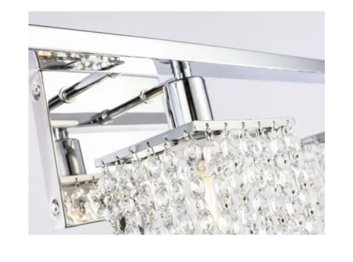 Elegant Lighting Phineas 3 Light 24" Wide Bathroom Vanity Light with Clear Royal Cut Crystals