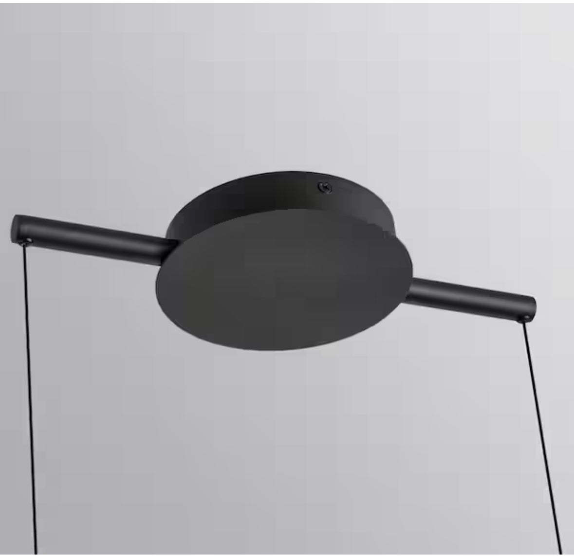 Neculina 47.24 in. 16-Watt 1-Light Integrated LED Black Tubed Island Linear Pendant Light with Dimmable 3000K