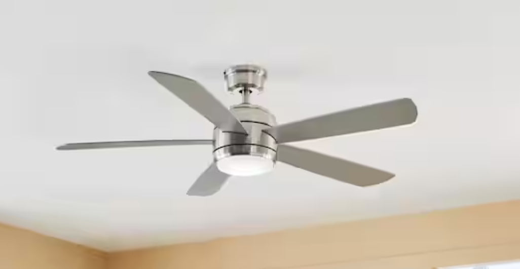 Averly 52 in. Indoor Brushed Nickel Ceiling Fan with Adjustable White Integrated LED with Remote Control Included