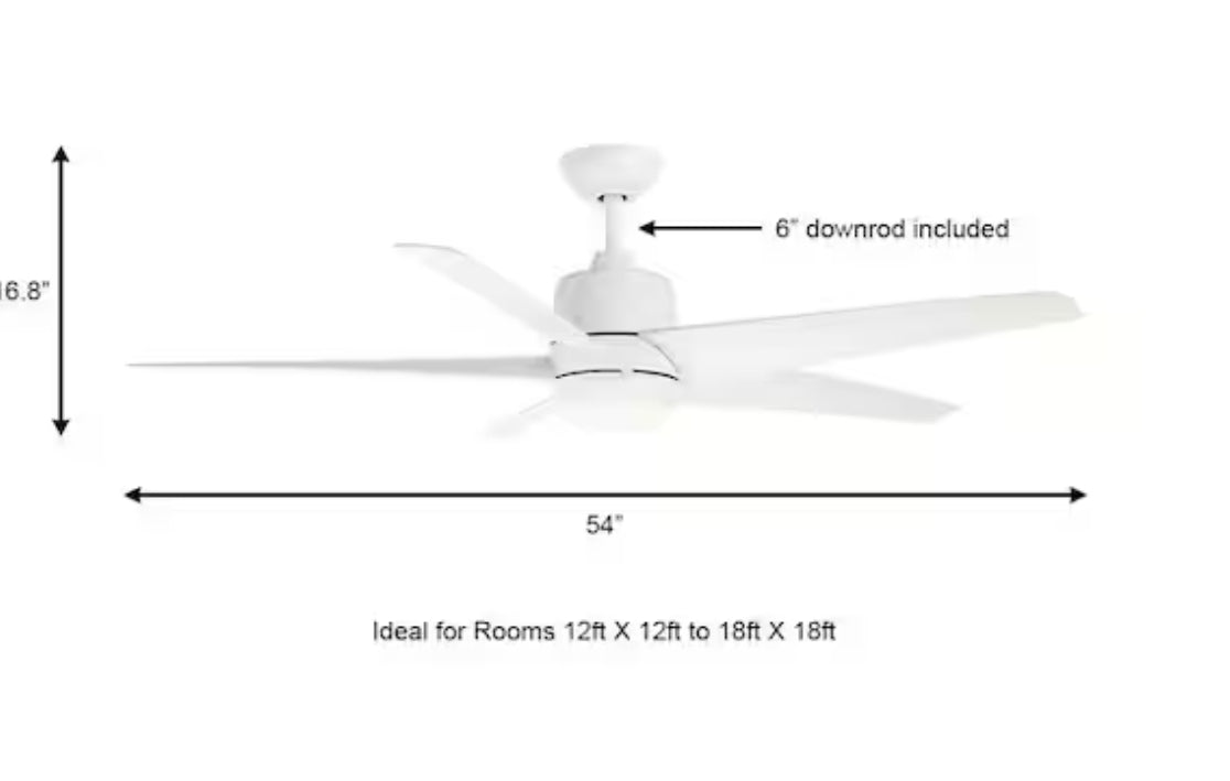 Mena 54 in. White Color Changing Integrated LED Indoor/Outdoor Matte White Ceiling Fan with Light Kit and Remote Control