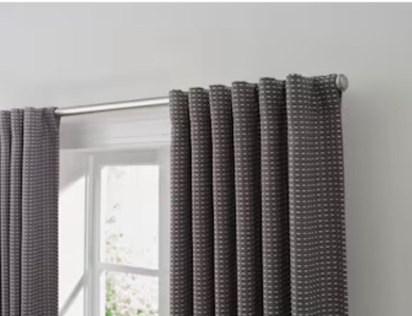 Origin 21 84-in Grey Poly/Cotton Room Darkening Standard Lined Grommet Single Curtain Panel