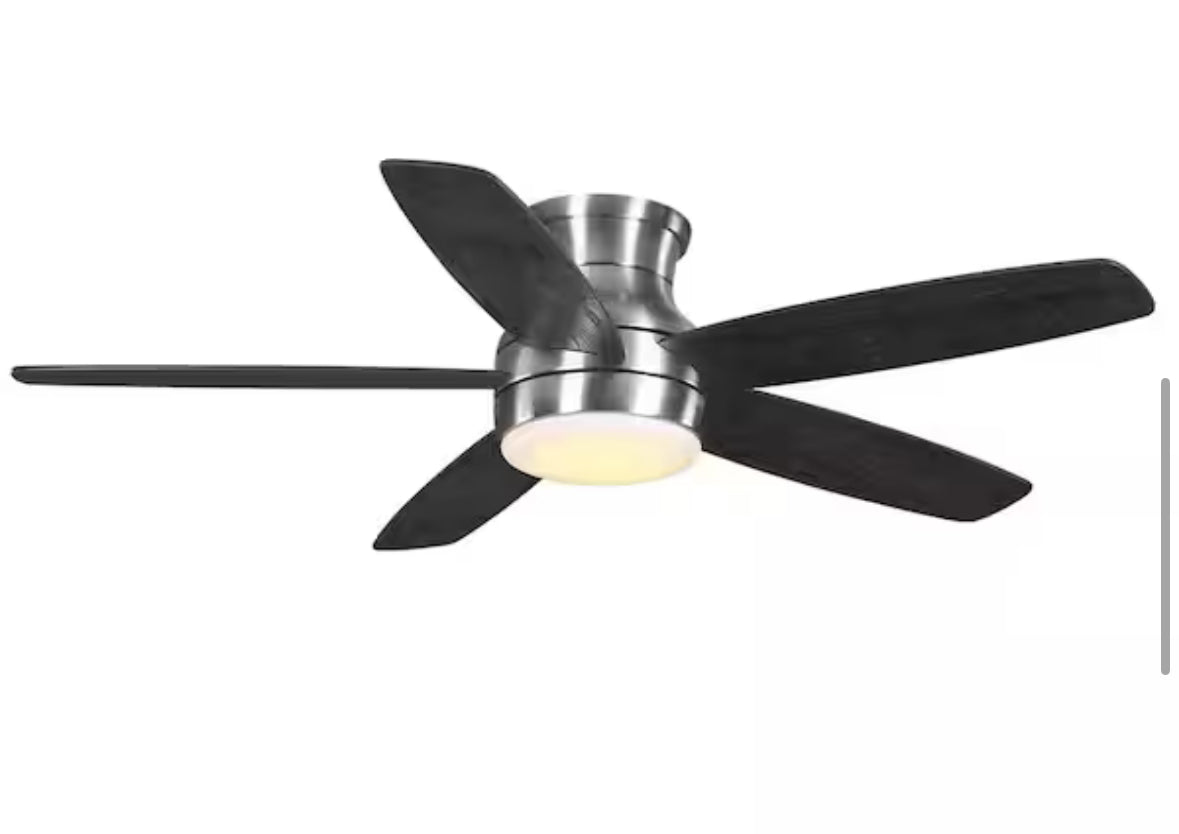 Ashby Park 52 in. White Color Changing Integrated LED Brushed Nickel Ceiling Fan with Light Kit and Remote Control