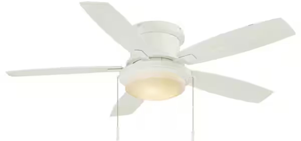 Roanoke 48 in. Indoor/Outdoor Wet Rated White Ceiling Fan with LED Bulbs Included