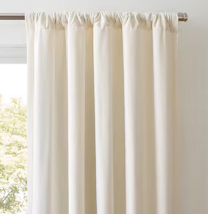 Origin 21 84-in Ivory Light Filtering Back Tab Single Curtain Panel