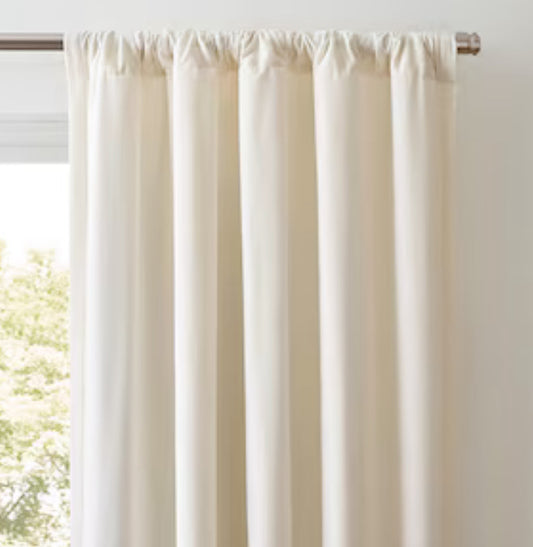 Origin 21 84-in Ivory Light Filtering Back Tab Single Curtain Panel