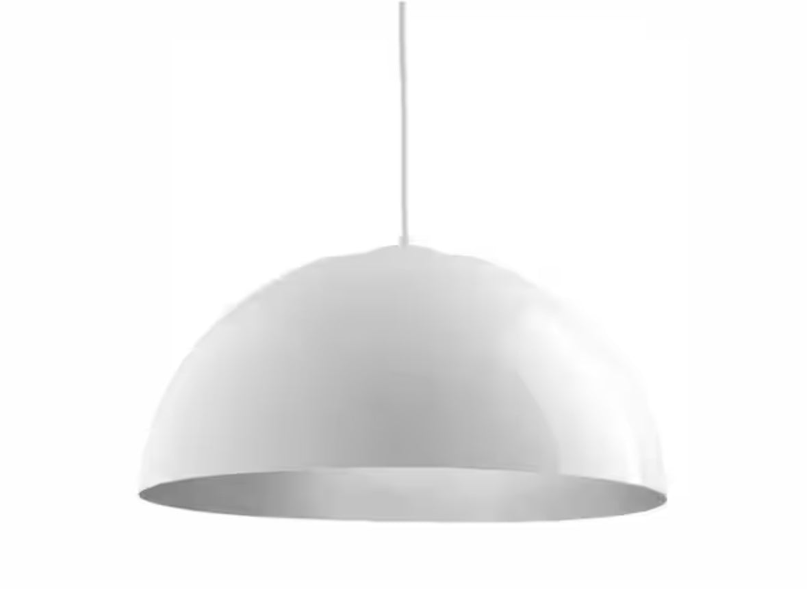 Dome Collection 22 in. 29-Watt White Integrated LED Modern Cord Hung Kitchen Pendant