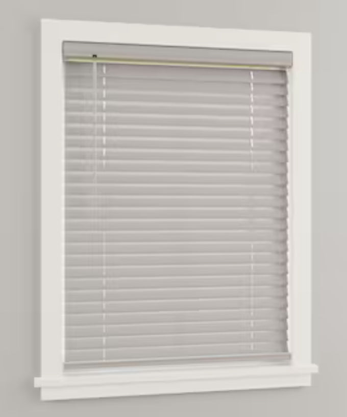 Project Source Premium 2-in Slat Width 36-in x 64-in Cordless Gray Vinyl Room Darkening Horizontal