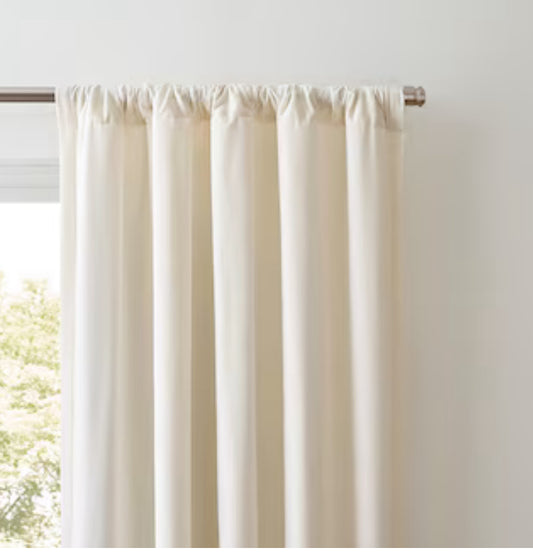 Origin 21 84-in Ivory Light Filtering Back Tab Single Curtain Panel