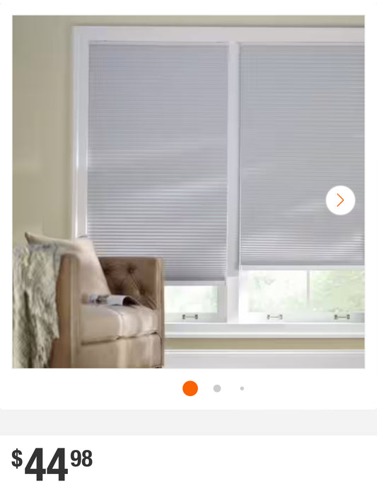 Shadow White Cordless Blackout Cellular Shades for Windows - 30.75 in. W x 48 in. L (Actual Size 30.5 in. W x 48 in. L)
