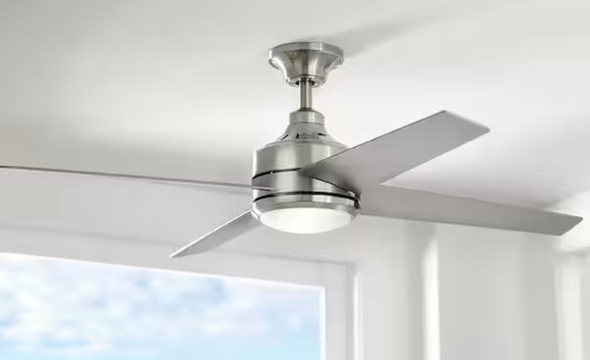 Mercer 52 in. LED Indoor Brushed Nickel Ceiling Fan with Light Kit and Remote Control
11.4k