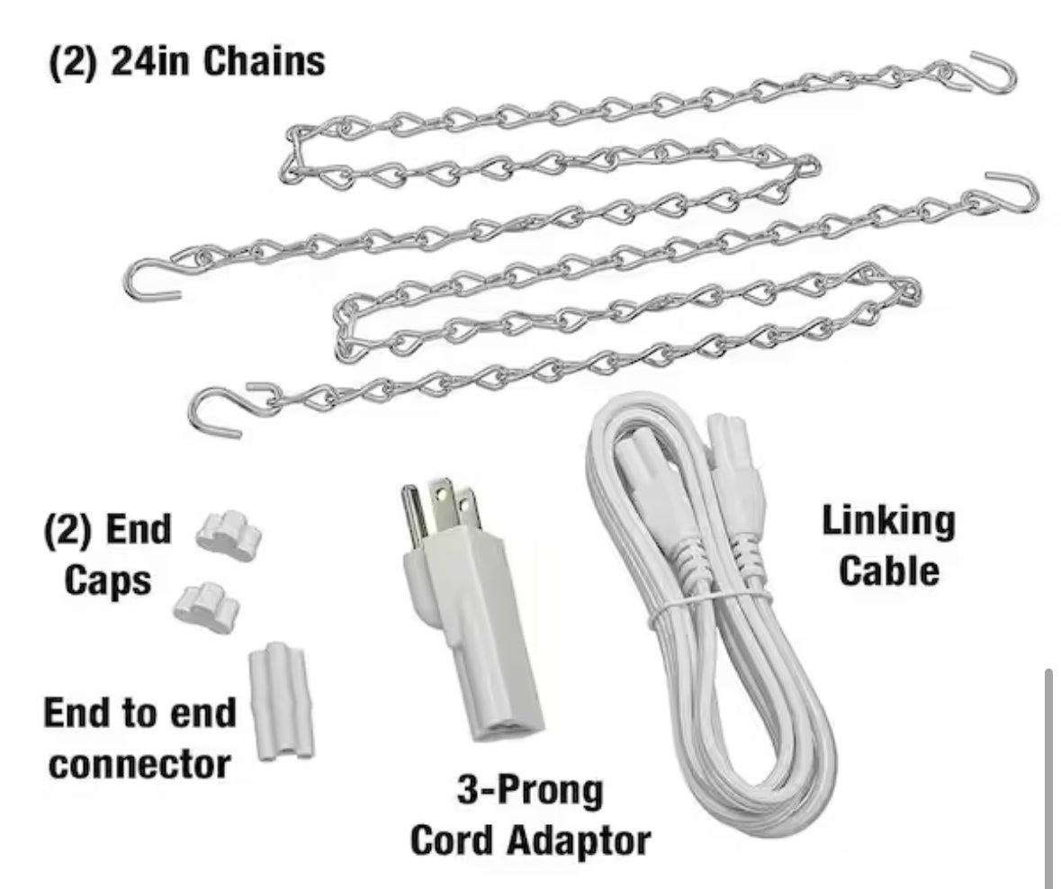 4 ft. Plug-in Linkable LED Shop Light Garage Light On Off Pull Chain Switch 3200 Lumens 4000K Bright White