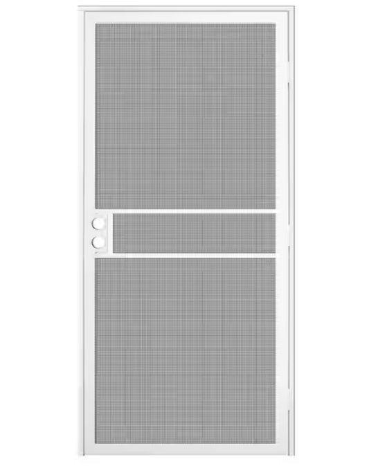ClearGuard 36 in. x 80 in. Universal White Surface Mount Steel Security Door with Meshtec Screen