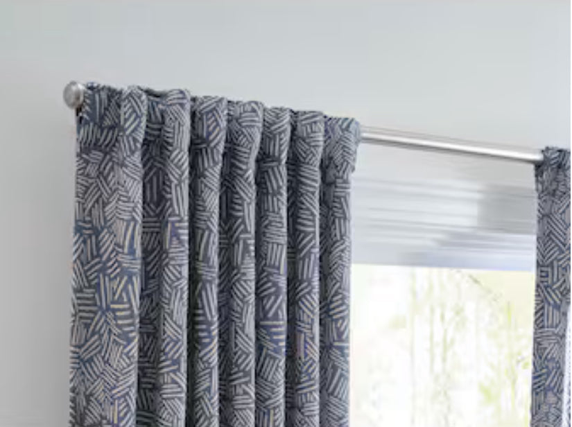 Origin 21 84-in Navy Abstract Room Darkening Thermal Lined Back Tab Single Curtain Panel