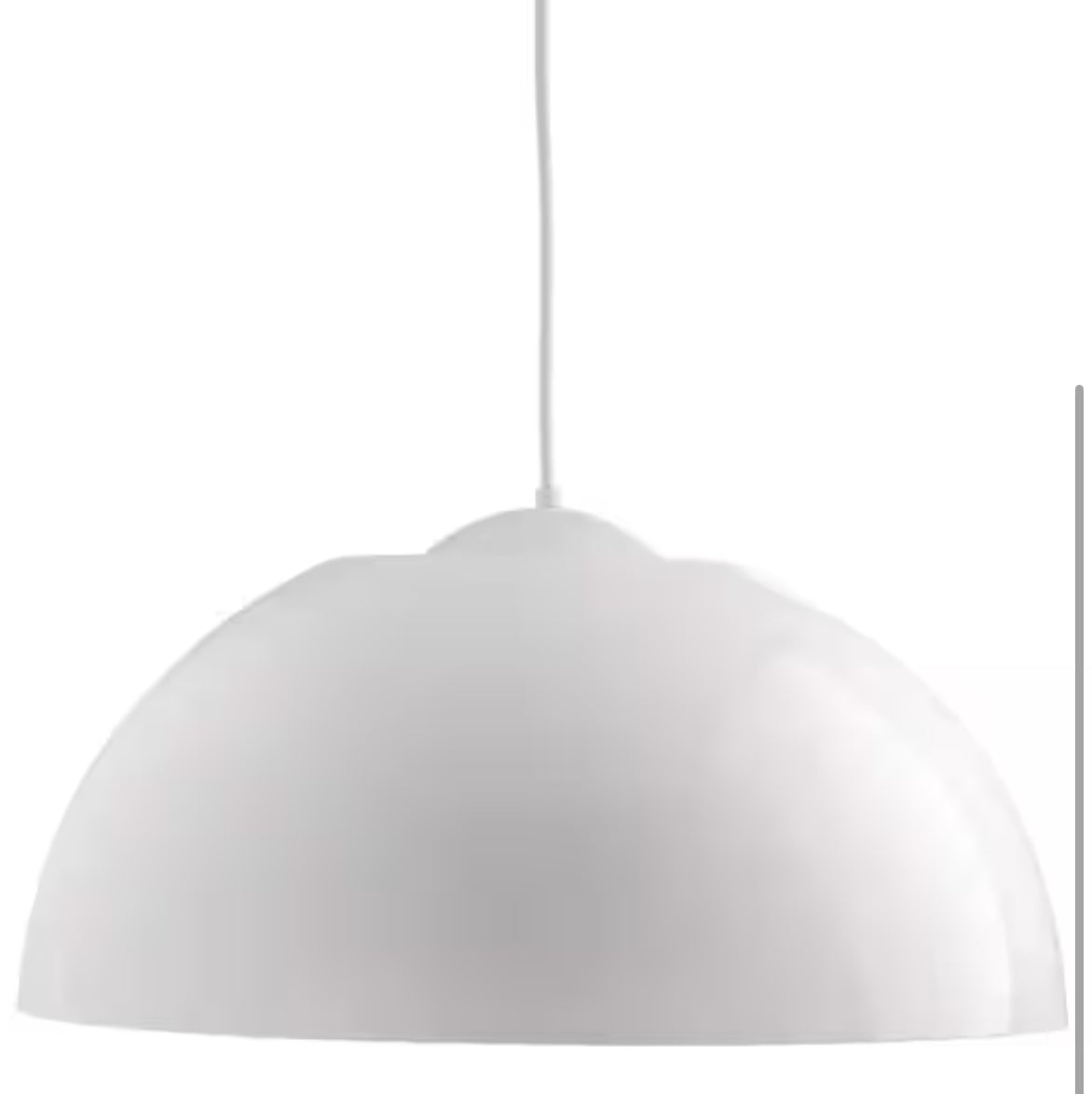 Dome Collection 22 in. 29-Watt White Integrated LED Modern Cord Hung Kitchen Pendant