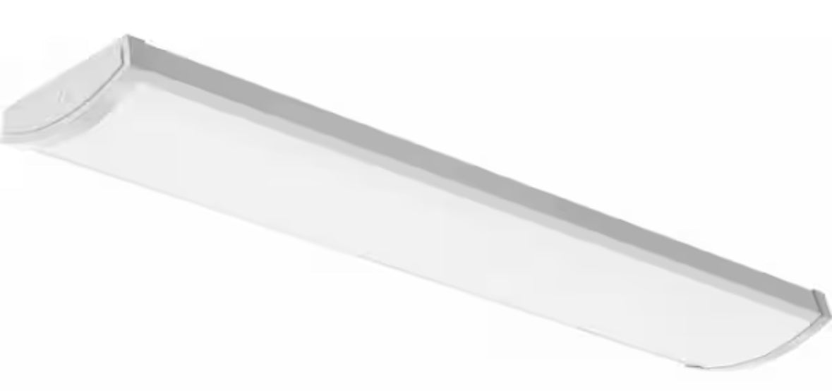 Contractor Select 4 ft. 40-Watt 5000 Lumens Integrated LED Dimmable White Wraparound Light Fixture, 4000K