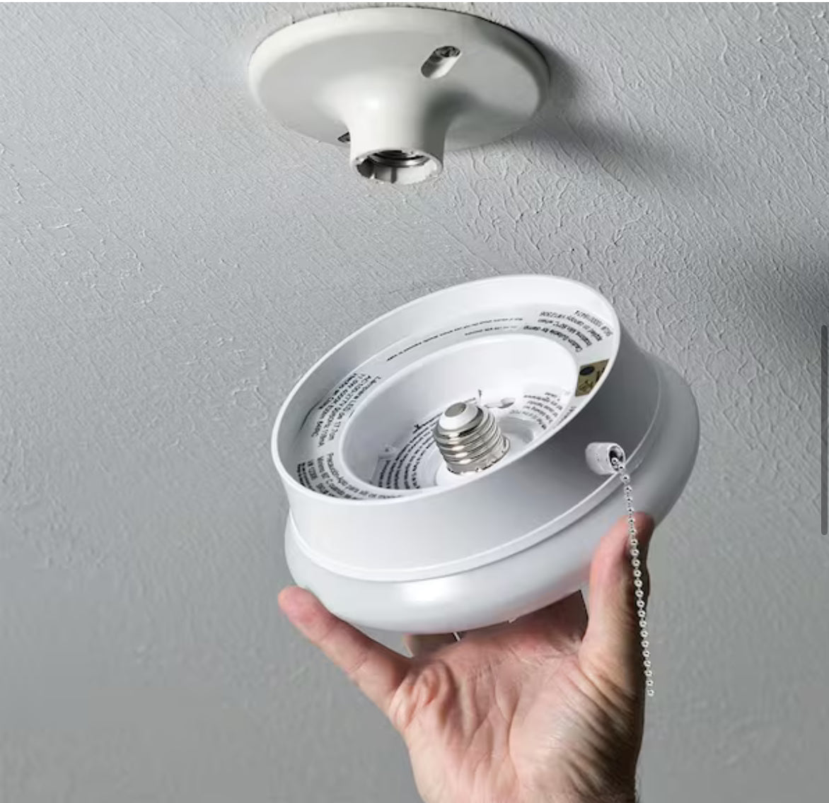 Spin Light 7 in. Closet Light with Pull Chain LED Flush Mount Ceiling Light 830 Lumens 4000K Bright White Basement Light