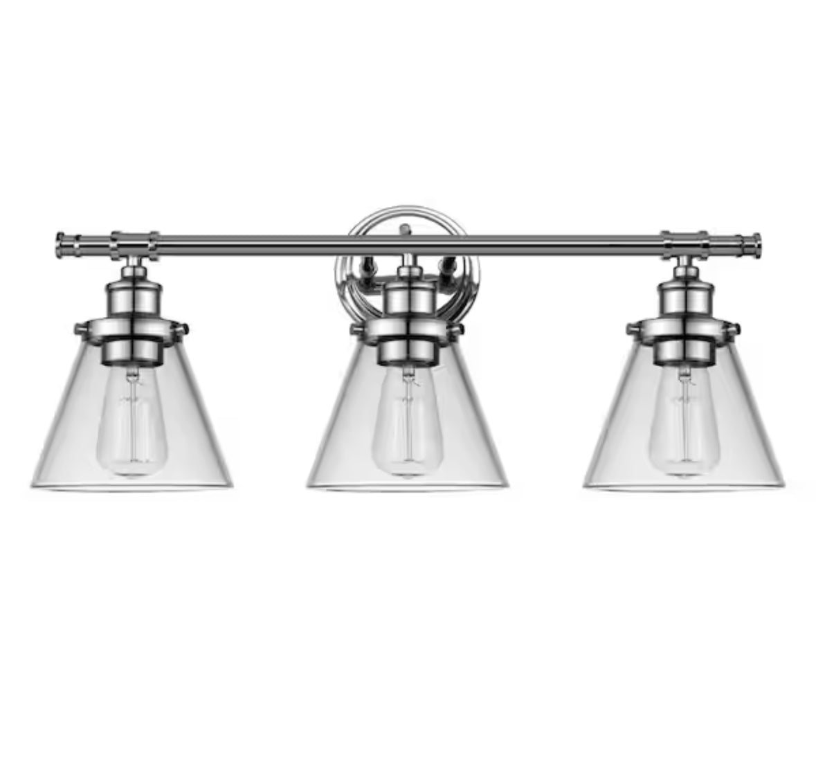 Parker 3-Light Chrome Vanity Light with Clear Glass Shades