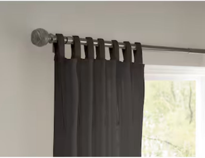 allen + roth 84-in Grey Light Filtering Tie Top Single Curtain Panel