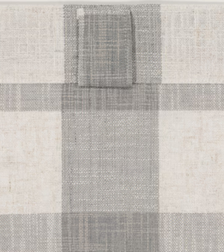 allen + roth 84-in Grey Plaid Light Filtering Back Tab Single Curtain Panel