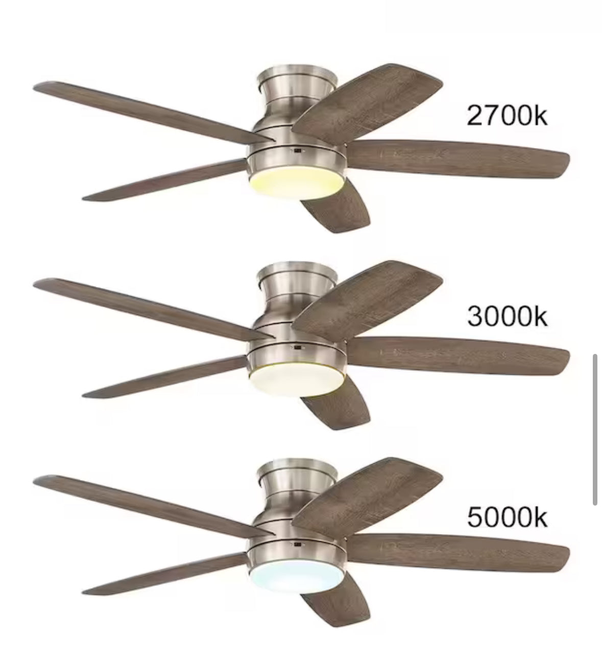 Ashby Park 52 in. White Color Changing Integrated LED Brushed Nickel Ceiling Fan with Light Kit and Remote Control